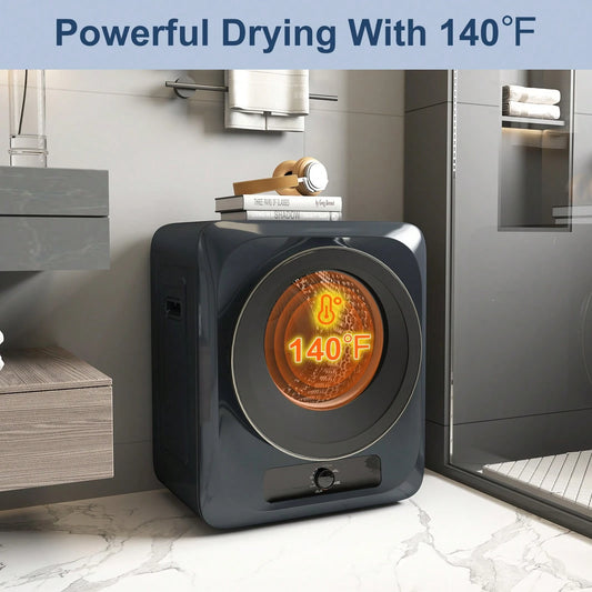 Portable Clothes Dryer For Apartment, 10lbs Compact Electric Laundry Dryer With Stainless Steel Tub, 1.6 Cu.Ft Suitable For Apartments, Dorm, RVS(Grey)