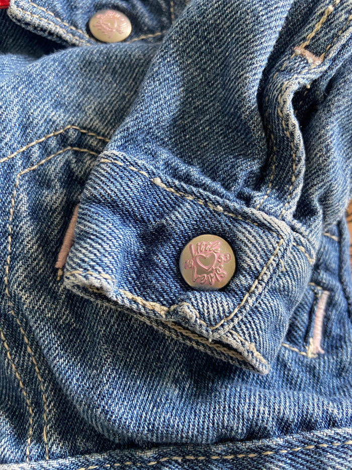 Pre-Loved Levi's Baby Girls Denim Jacket With Pink *18 Months - Deer Creek Mercantile