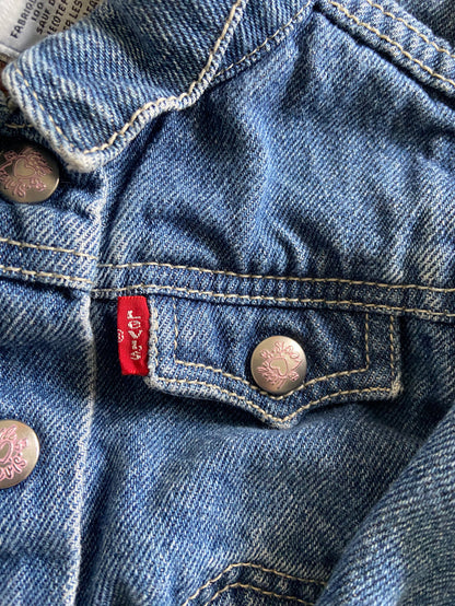 Pre-Loved Levi's Baby Girls Denim Jacket With Pink *18 Months - Deer Creek Mercantile