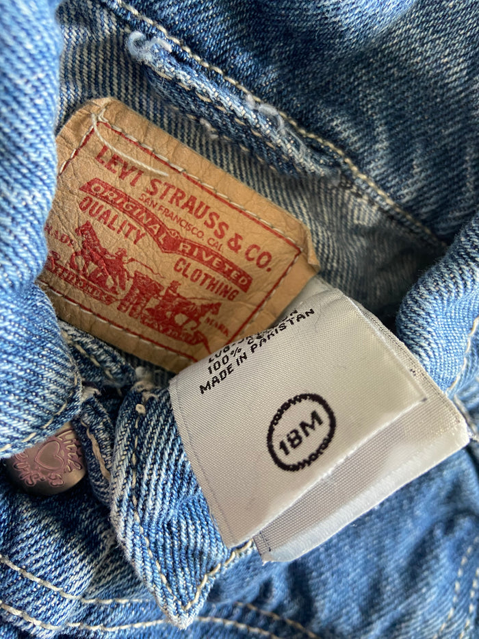Pre-Loved Levi's Baby Girls Denim Jacket With Pink *18 Months - Deer Creek Mercantile