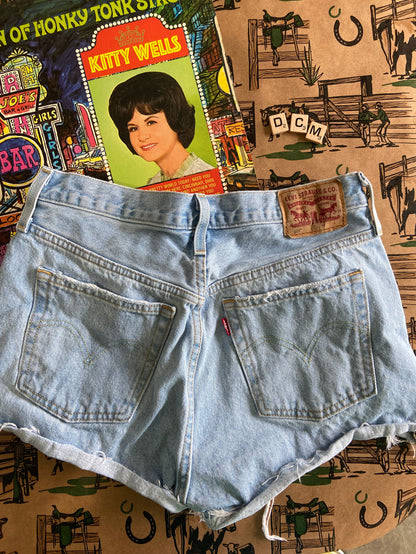 Pre-Loved Levi's Distressed Denim Jean Shorts *Size 28 - Deer Creek Mercantile