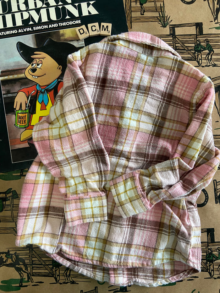 Pre-Loved Old Navy Pink/Brown Plaid Flannel Shirt Toddler Girls *Size 2T - Deer Creek Mercantile