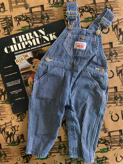 Pre-Loved Round House Railroad Stripe Blue/White Overalls *18 Months - Deer Creek Mercantile