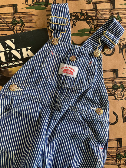 Pre-Loved Round House Railroad Stripe Blue/White Overalls *18 Months - Deer Creek Mercantile