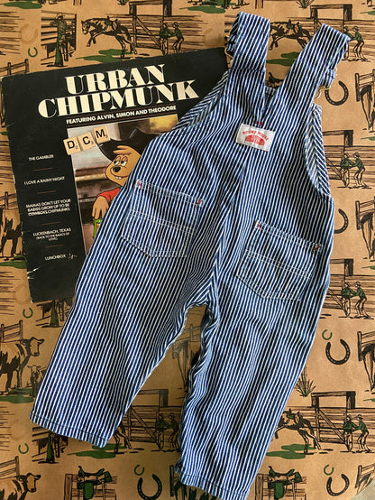 Pre-Loved Round House Railroad Stripe Blue/White Overalls *18 Months - Deer Creek Mercantile
