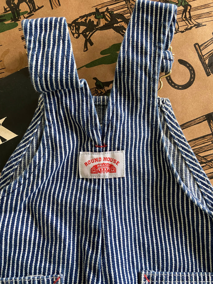 Pre-Loved Round House Railroad Stripe Blue/White Overalls *18 Months - Deer Creek Mercantile