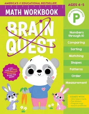 Pre-Owned Brain Quest Math Workbook: Pre-Kindergarten (Paperback) By Workman Publishing