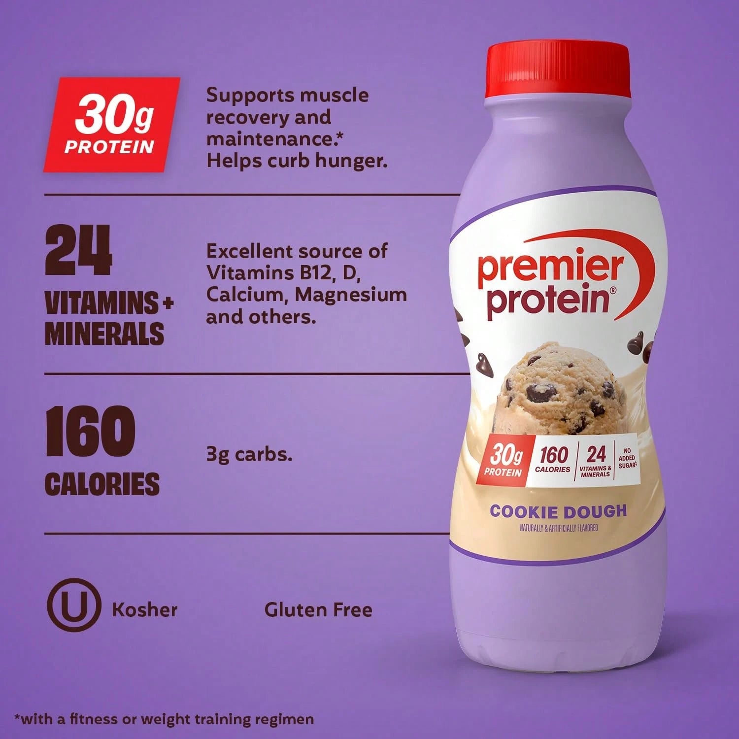 Premier Protein Shake, Chocolate, 30g Protein, No Added Sugar, 24 Vitamins & Minerals To Support Immune Health, Gluten-Free,11.5 Fl Oz (12 Pack)
