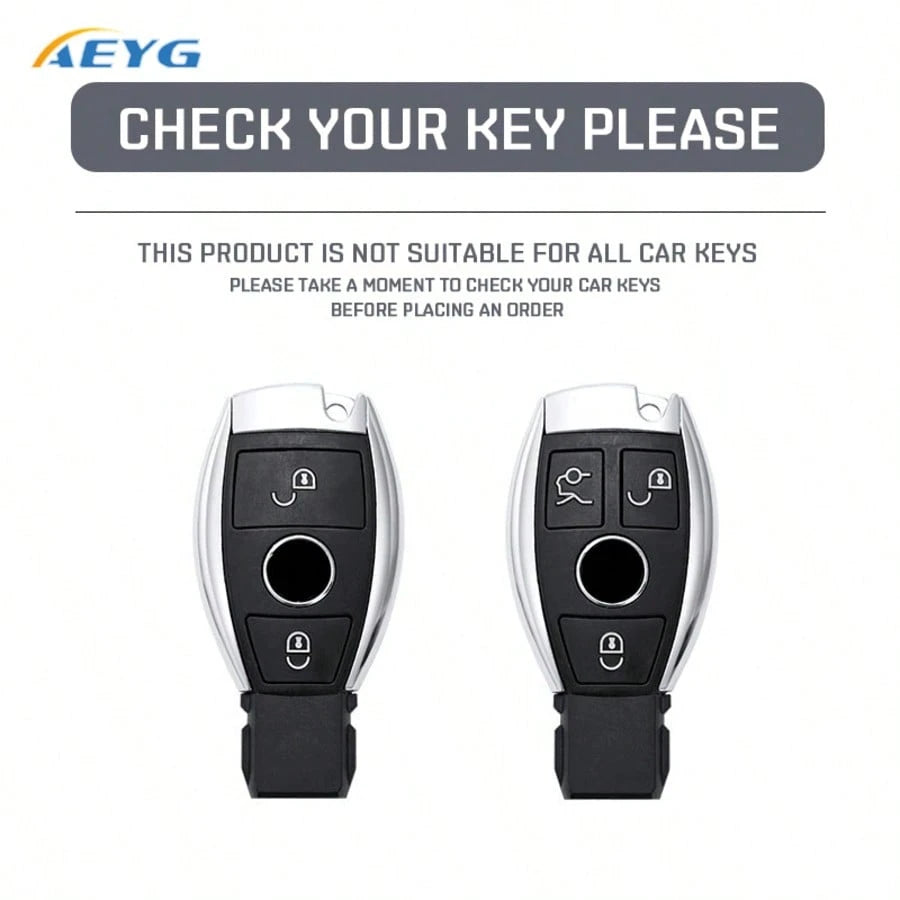 Premium ABS Plastic Key Fob Cover Compatible With C-Class, S-Class, E-Class, M-Class, CLS-Class, CLK-Class, G-Class And Other Models Smart Keyless Entry