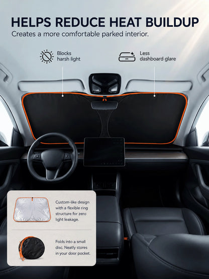 Premium Automotive Interior Accessories Featuring Flexible Ring Structure For Fast Disc Folding Sunproof Car Stuff For Men And Women Lightweight To Hold Shade Neatly In Door Pocket After Daily Commuti