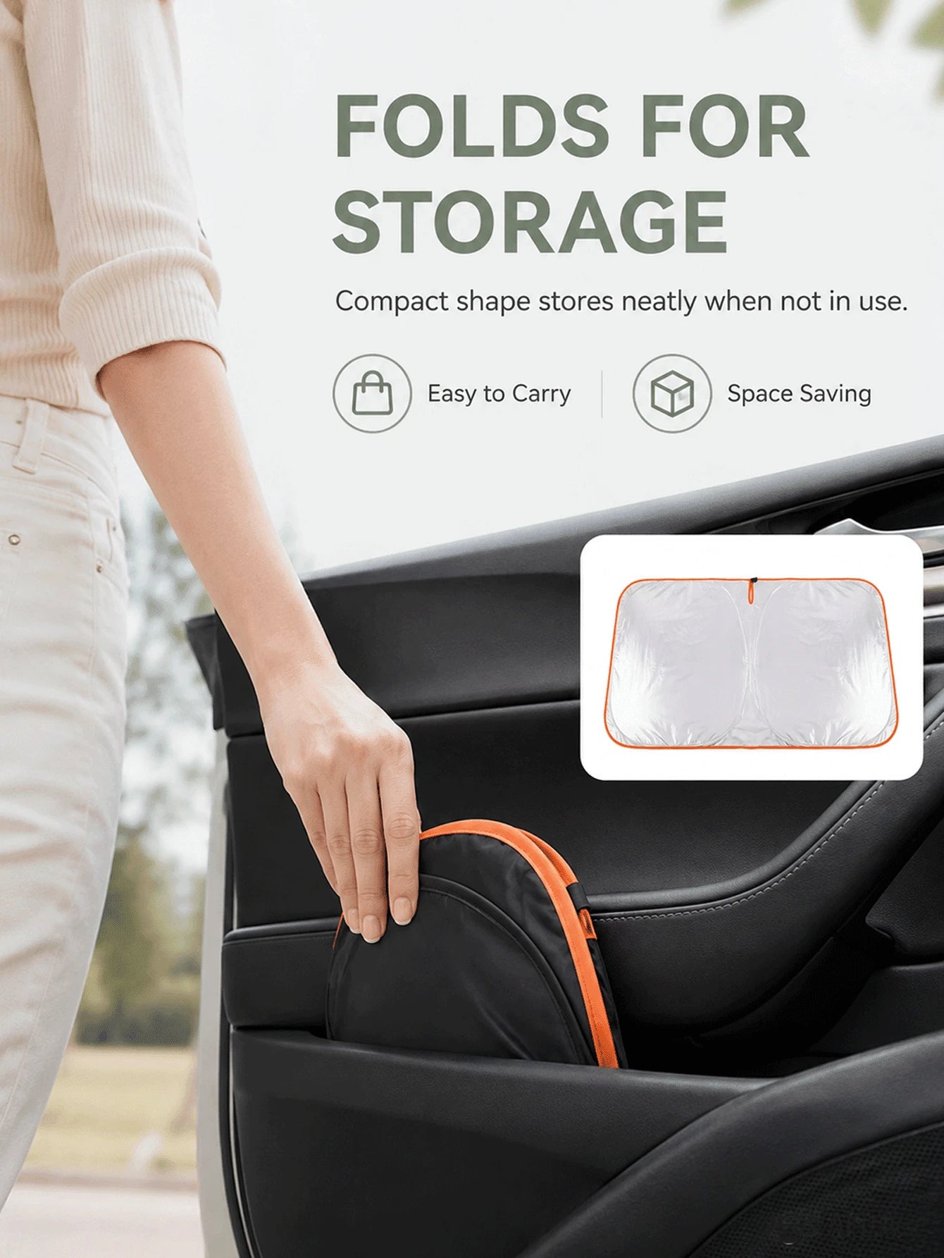 Premium Automotive Interior Accessories Featuring Flexible Ring Structure For Fast Disc Folding Sunproof Car Stuff For Men And Women Lightweight To Hold Shade Neatly In Door Pocket After Daily Commuti