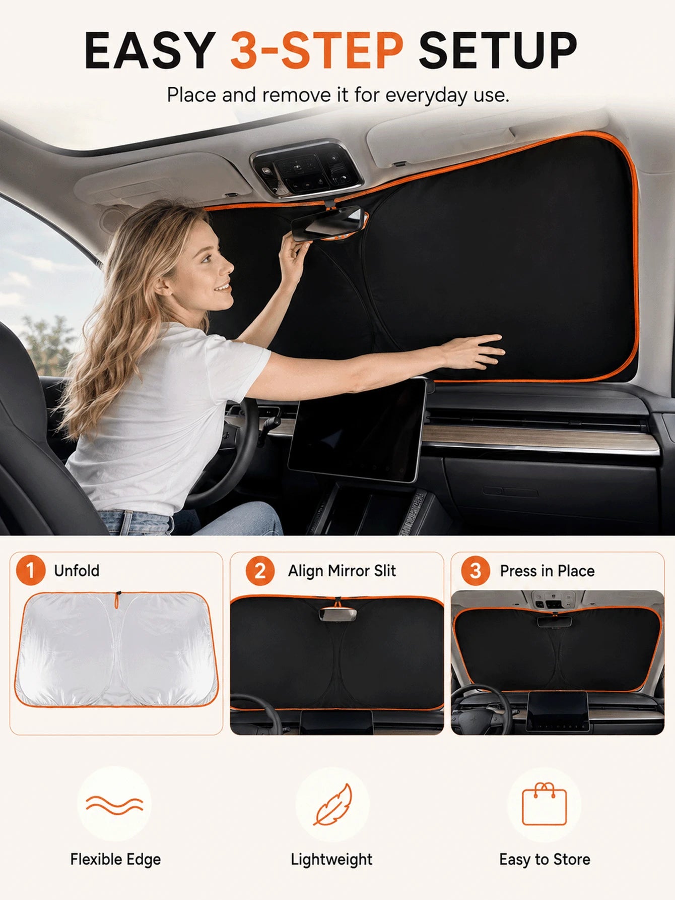 Premium Automotive Interior Accessories Featuring Flexible Ring Structure For Fast Disc Folding Sunproof Car Stuff For Men And Women Lightweight To Hold Shade Neatly In Door Pocket After Daily Commuti