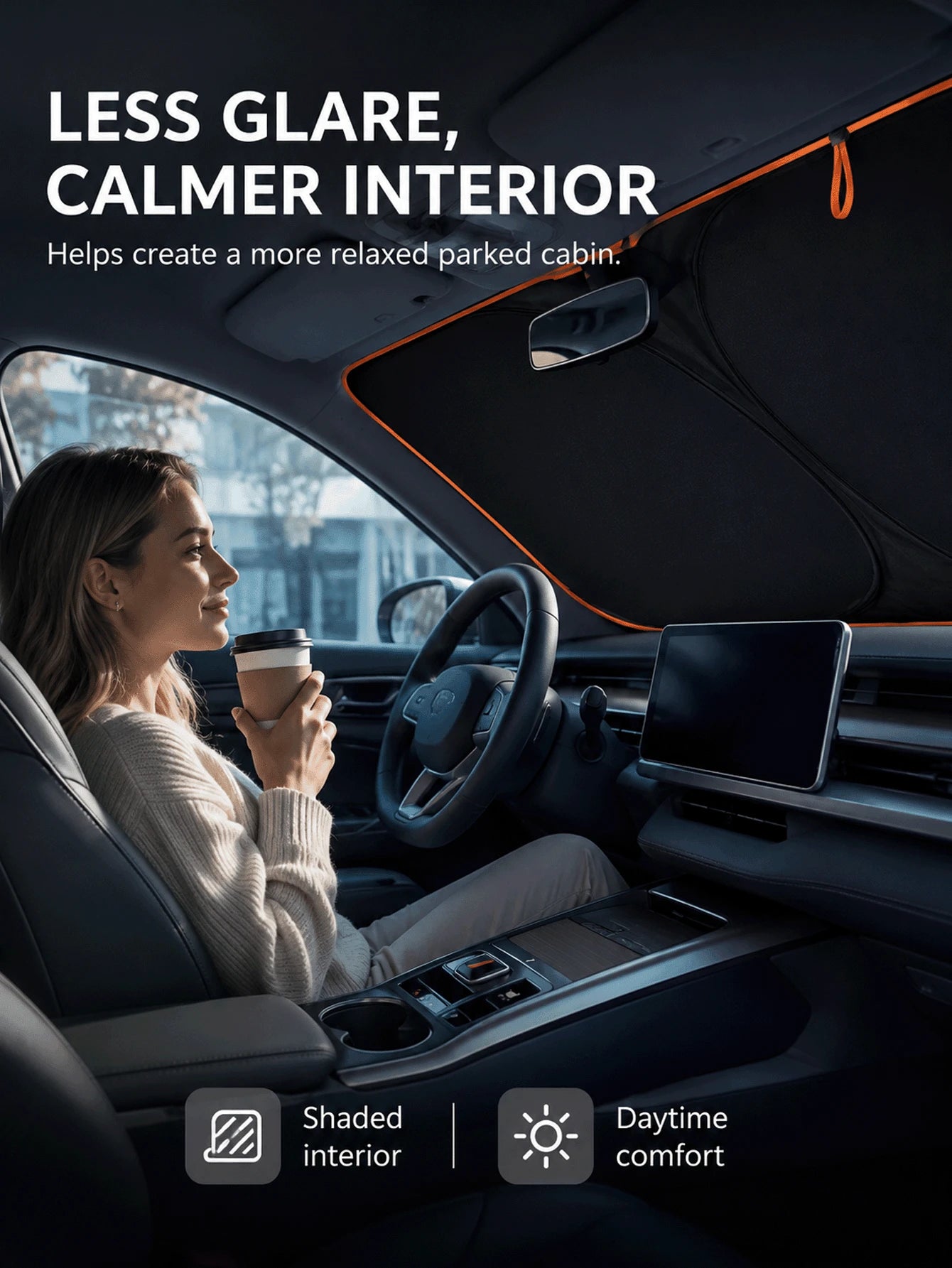 Premium Automotive Interior Accessories Featuring Flexible Ring Structure For Fast Disc Folding Sunproof Car Stuff For Men And Women Lightweight To Hold Shade Neatly In Door Pocket After Daily Commuti