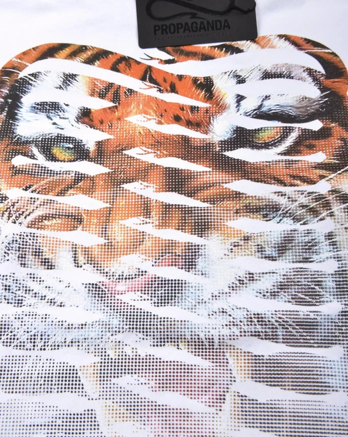 Propaganda Felpa Ribs Tiger Hoodie White