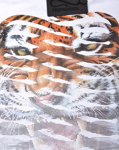 Propaganda Felpa Ribs Tiger Hoodie White