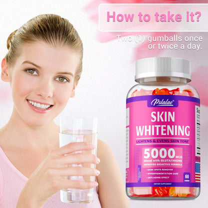 PSLALAE Skin Whitening- With L-Glutathione, Skin Lightening Supplement, Dark Spots, Anti-Aging & Antioxidant- 60pcs