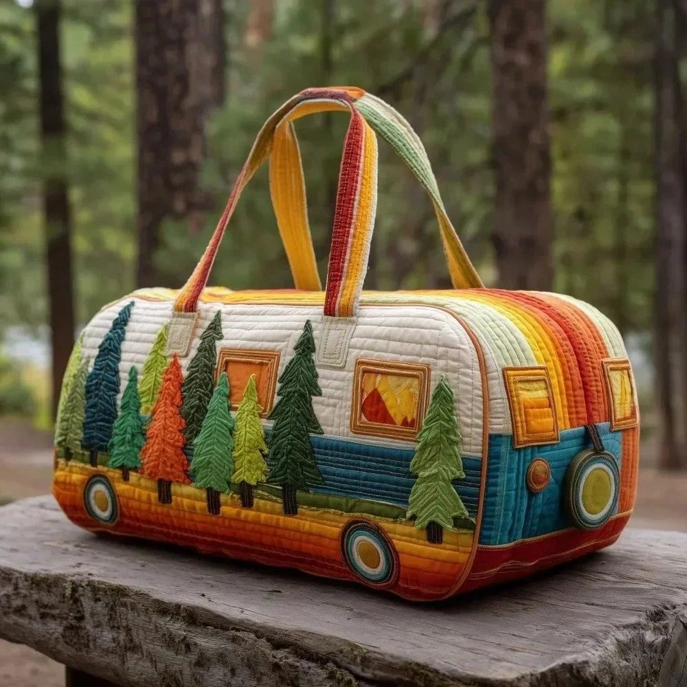 Quilted Duffle Bag Large Capacity 3D Quilting Craft Travel Duffel Bag Tote Bags Short-Distance Handbag