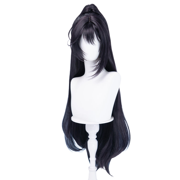 【Ready For Ship】DokiDoki Game Cosplay Wig Long Black Hair High Ponytail