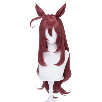 【Ready For Ship】DokiDoki Game Cosplay Wig Long Curly Brown Hair Detachable Ears