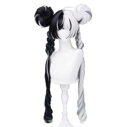 【Ready For Ship】DokiDoki Game Zenless Zone Zero Cosplay Dialyn Wig Long Black White Hair Double Braids
