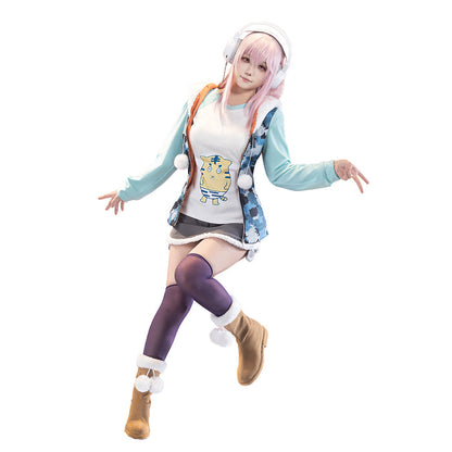 【Ready For Ship】【Size S-3XL】DokiDoki-R Anime Super Sonico Cosplay Sonico Costume