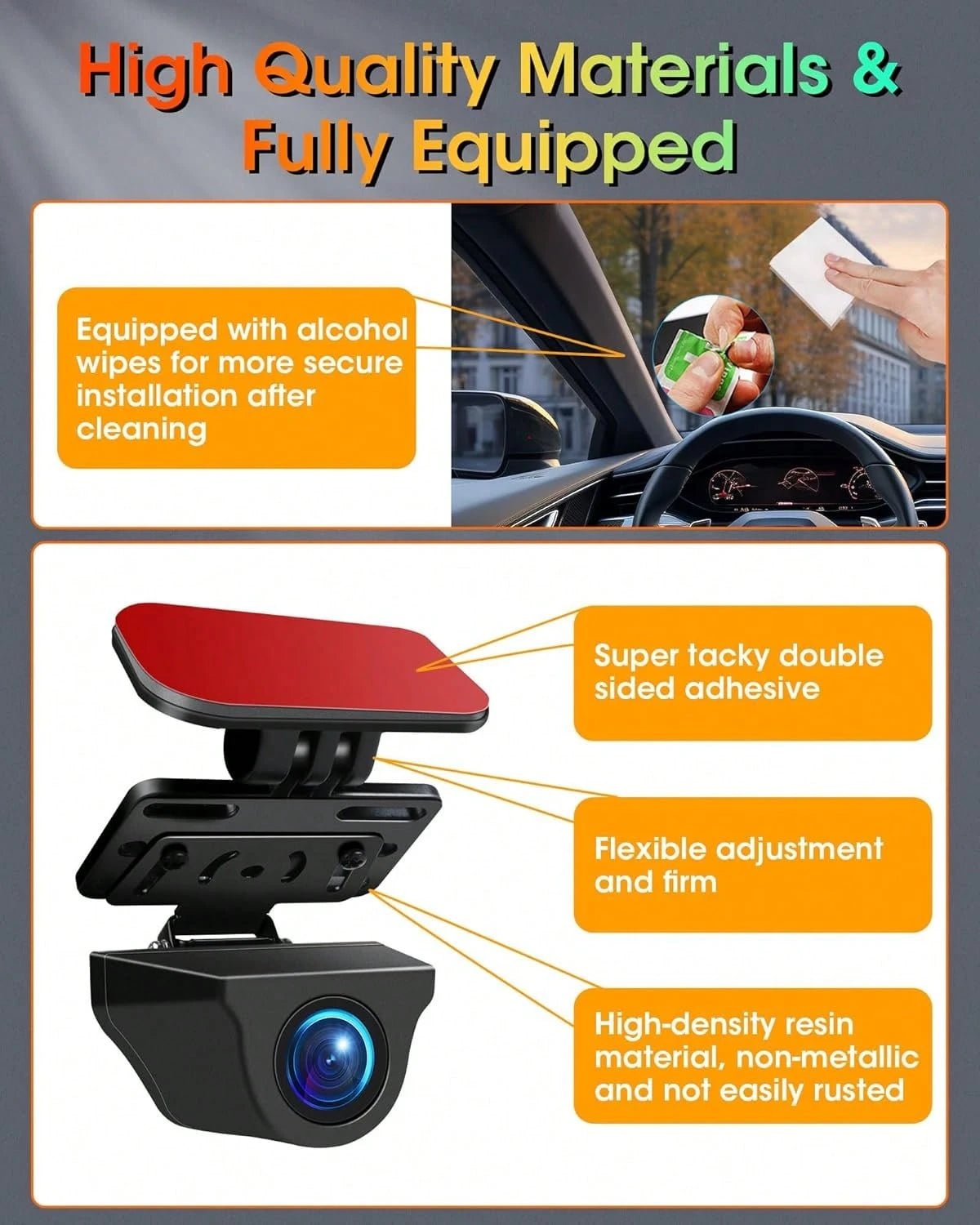 Rear Camera Holder Dash Cam Car Rear Camera Rear Window Bracket Backup Camera Mount [Strong Adhesive] 180° Adjustment Rearview Camera Bracket Rear Windshield For SUV, Truck, RV, Auto