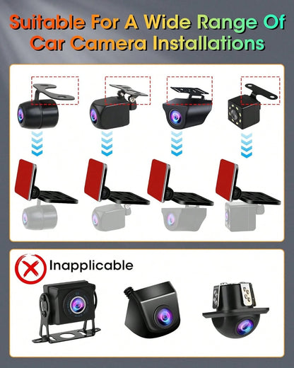 Rear Camera Holder Dash Cam Car Rear Camera Rear Window Bracket Backup Camera Mount [Strong Adhesive] 180° Adjustment Rearview Camera Bracket Rear Windshield For SUV, Truck, RV, Auto