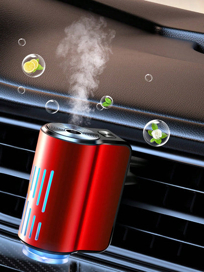 Rechargeable Car Air Freshener Diffuser- 3 Adjustable Mist Modes, Mood Light, Long-Lasting Fragrance, Cylindrical Design, USB Charging, Includes 6 Fragrance Oils, Car Accessories, Gift
