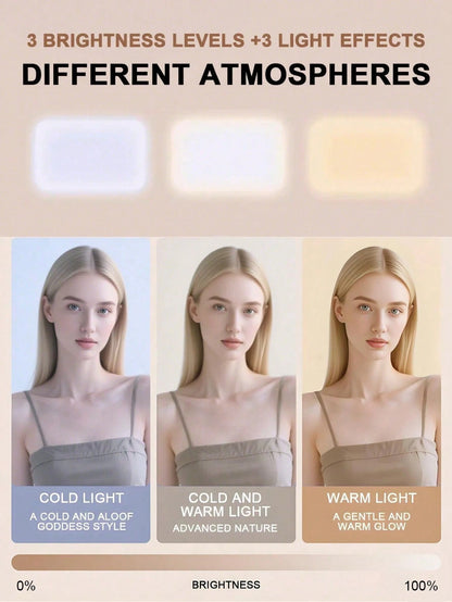 Rechargeable Portable LED Fill Light Selfie Light Mirror Makeup Light With 3 Lighting Modes LED Phone Fill Light Clip-On Fill Light Suitable For Makeup Live Streaming Video Calls 250mAh