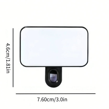 Rechargeable Portable LED Fill Light Selfie Light Mirror Makeup Light With 3 Lighting Modes LED Phone Fill Light Clip-On Fill Light Suitable For Makeup Live Streaming Video Calls 250mAh