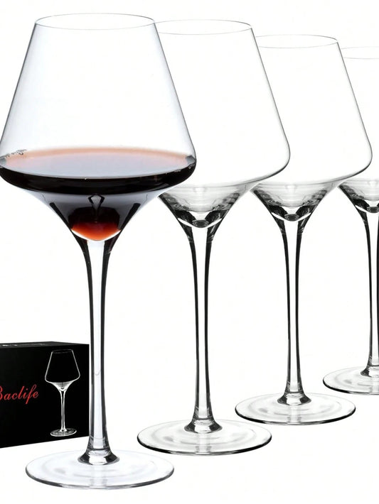 Red Wine Glasses Set Of 4 – 17.5oz Premium Crystal Wine Glass With Long Stem – Hand Blown Burgundy Wine Glasses – Unique Gift For Wedding, Anniversary, Christmas