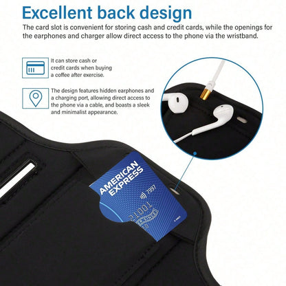 Reflective Sports Armband Phone Holder, Lightweight Running Phone Band Fits Up To 7 Inch Phones For Jogging Cycling Workout