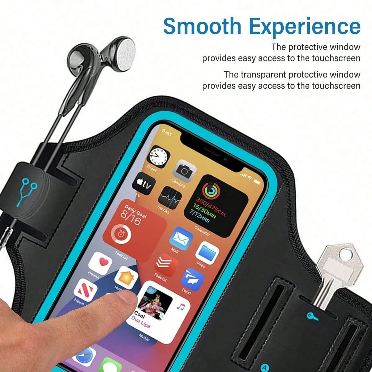Reflective Sports Armband Phone Holder, Lightweight Running Phone Band Fits Up To 7 Inch Phones For Jogging Cycling Workout