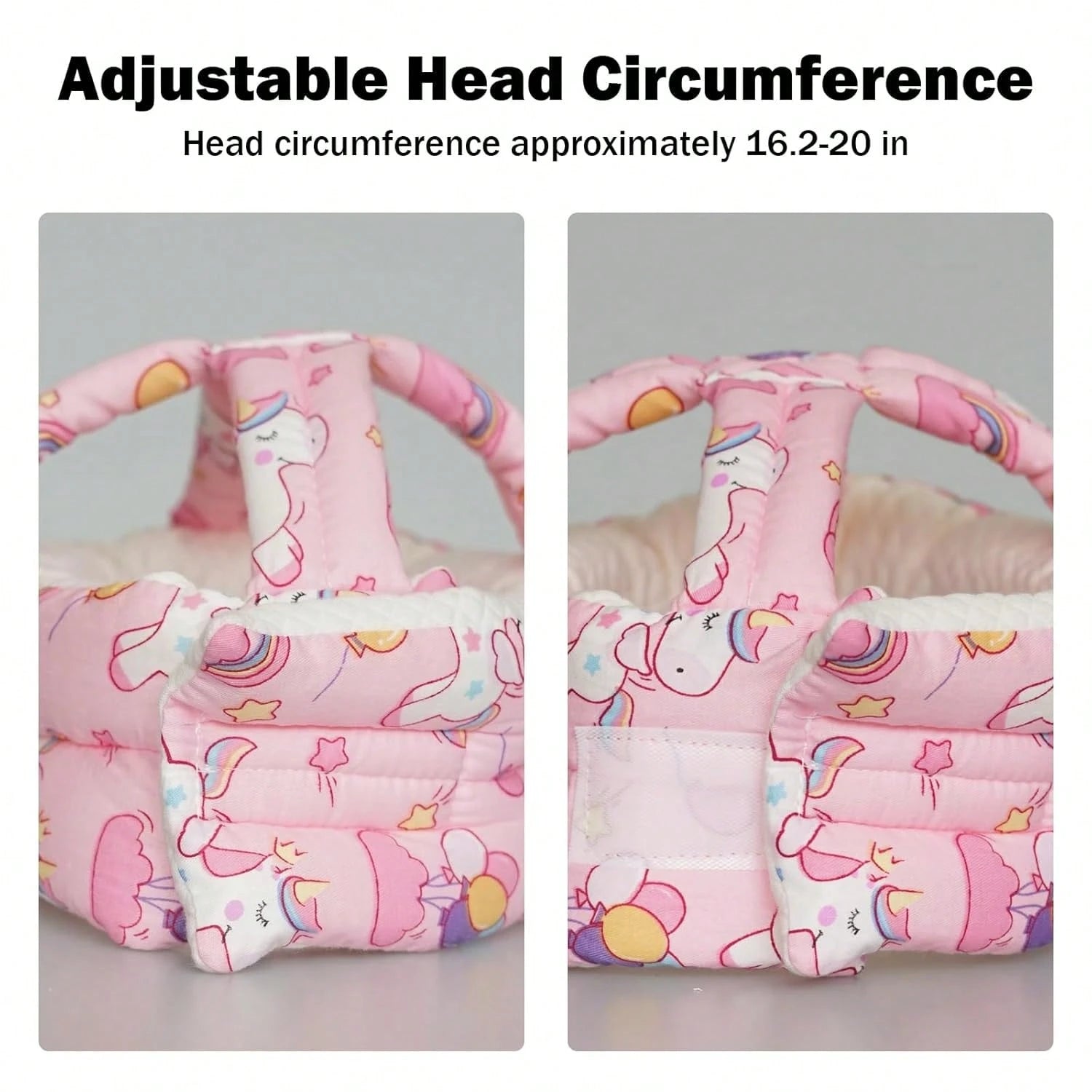 REFLYAWAY Baby Head Protector Baby Helmet For Crawling Walking, No Bumps Safety Head Adjustable Protective Cap For Walking, Playing (Unicorn)
