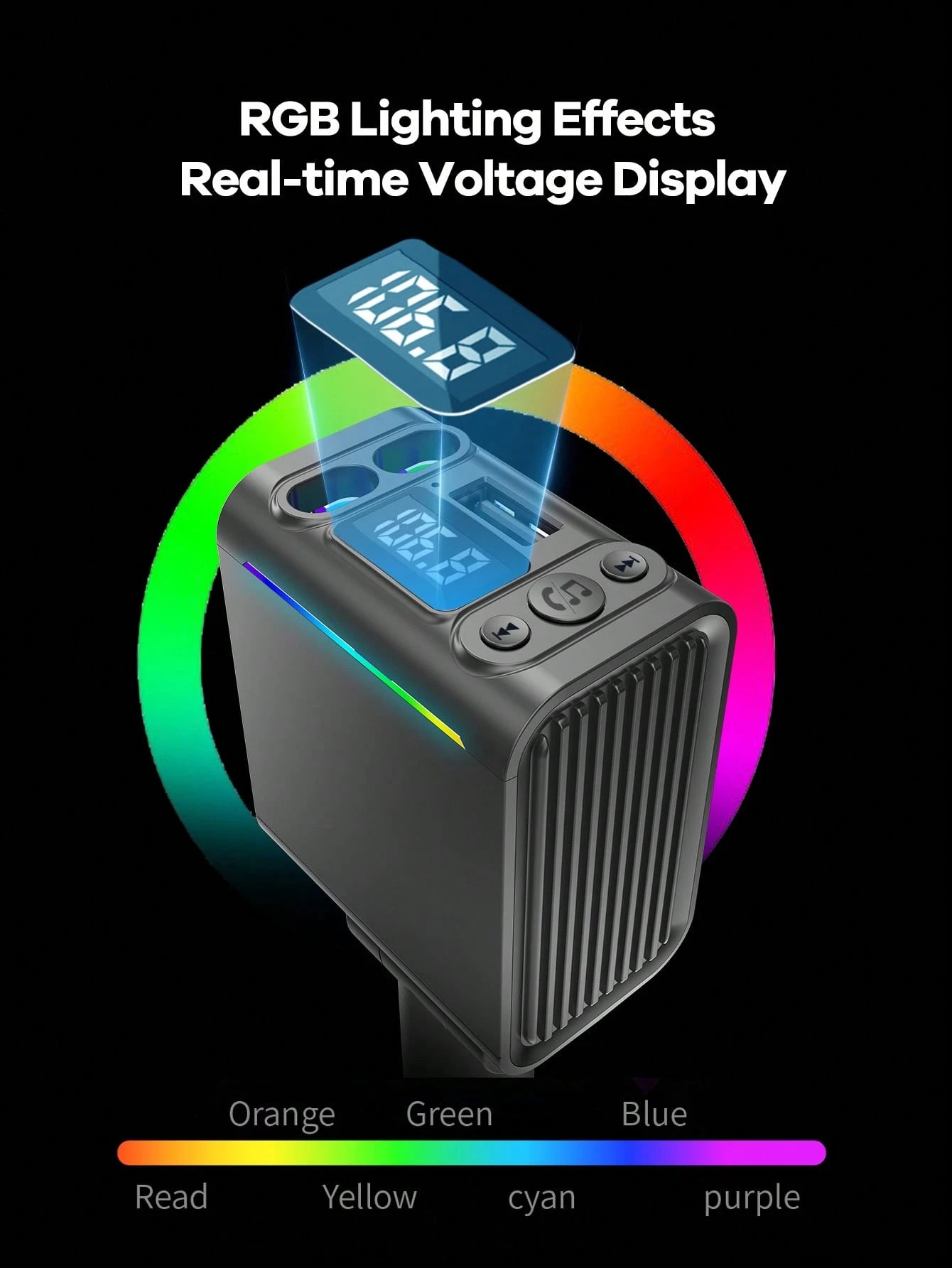 REMAX Bluetooth Car Charger With RGB Lights & 29" Retractable Cable; PD 30W Fast Charging; BT 5.3 For Hands-Free Call/Music; Auto Reconnect; Type-C Charger Compatible With Apple/Android; Car Accessori