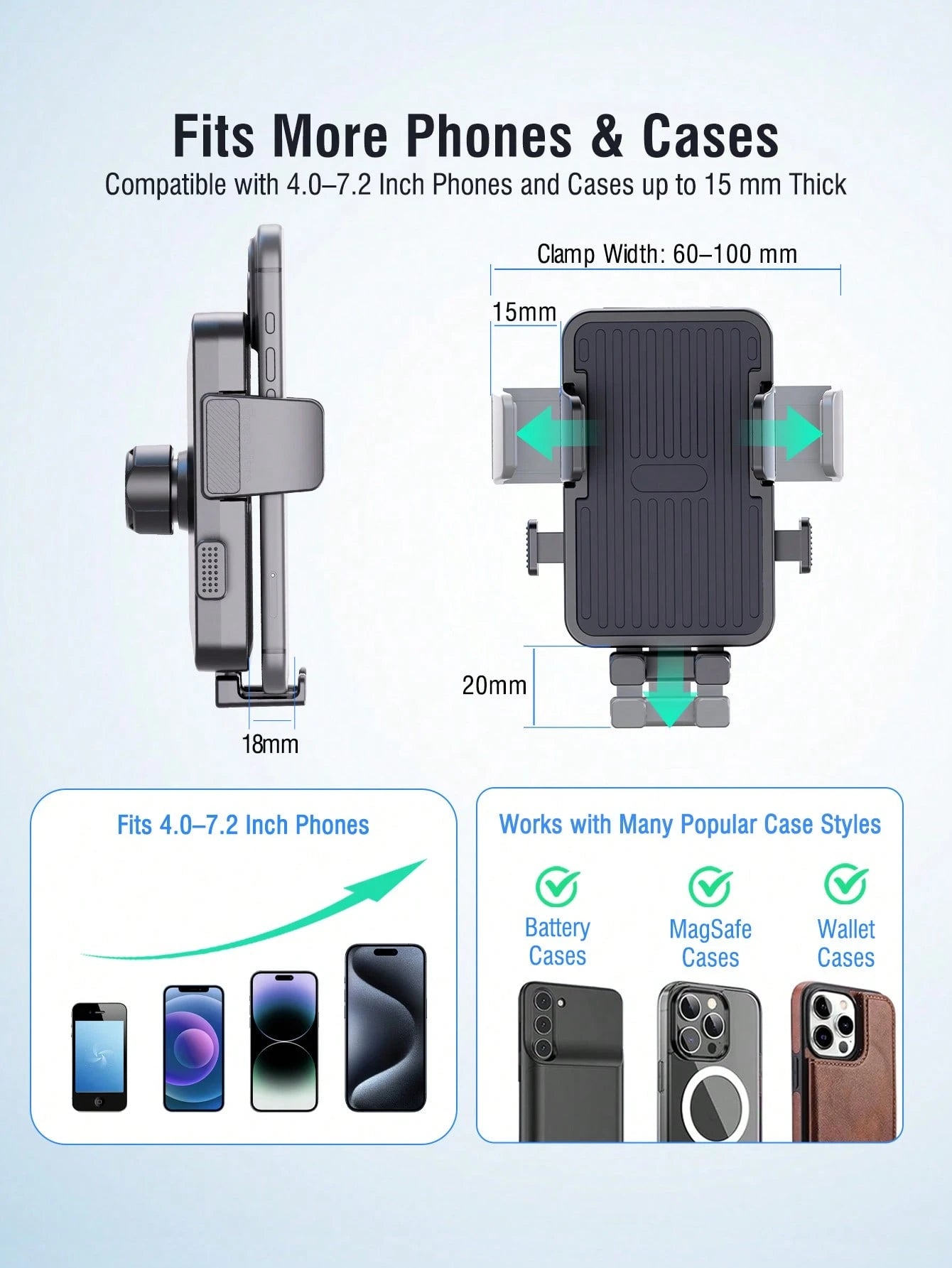 REMAX Strong Suction Car Phone Mount With Washable 3-Layer Gel Suction Cup, Anti-Shake Dashboard & Windshield Mount, Extendable Arm, One-Hand Release, 360° Rotation, Fits 4.0–7.2 Inch Phones & Thick C