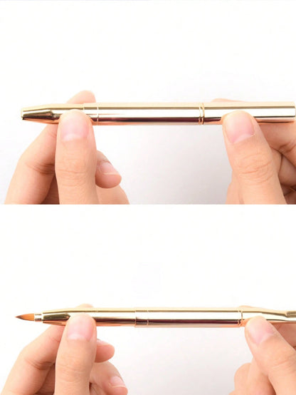 Retractable Single-Head Lip Brush With Cap, Portable Makeup Brush,Giveaways