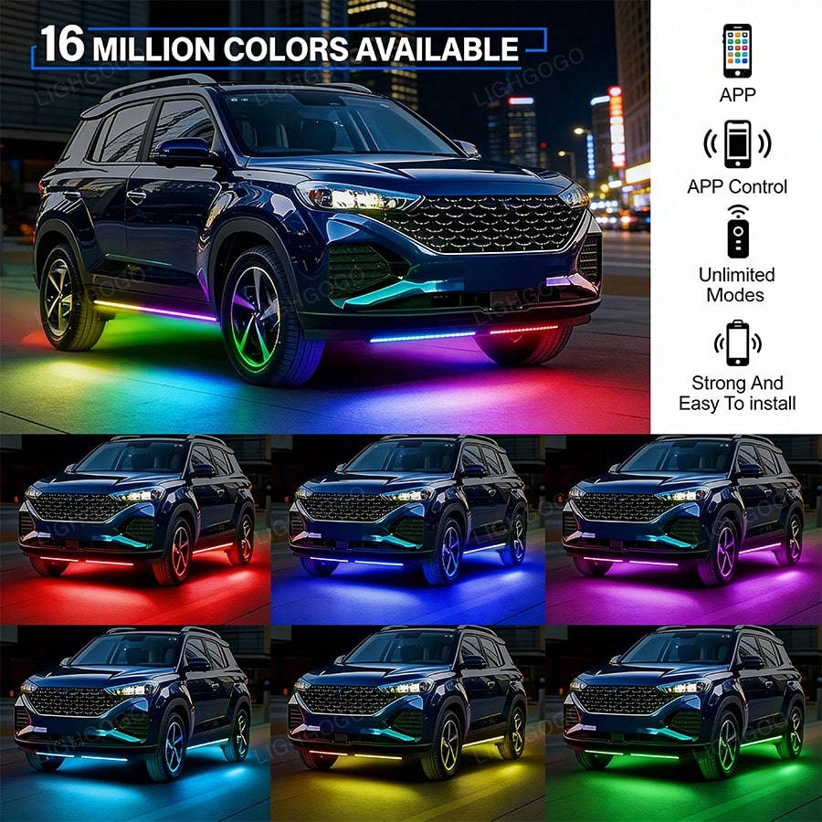 RGB Automotive Chassis Lighting Kit, Suitable For SUV And Truck Chassis, 12V