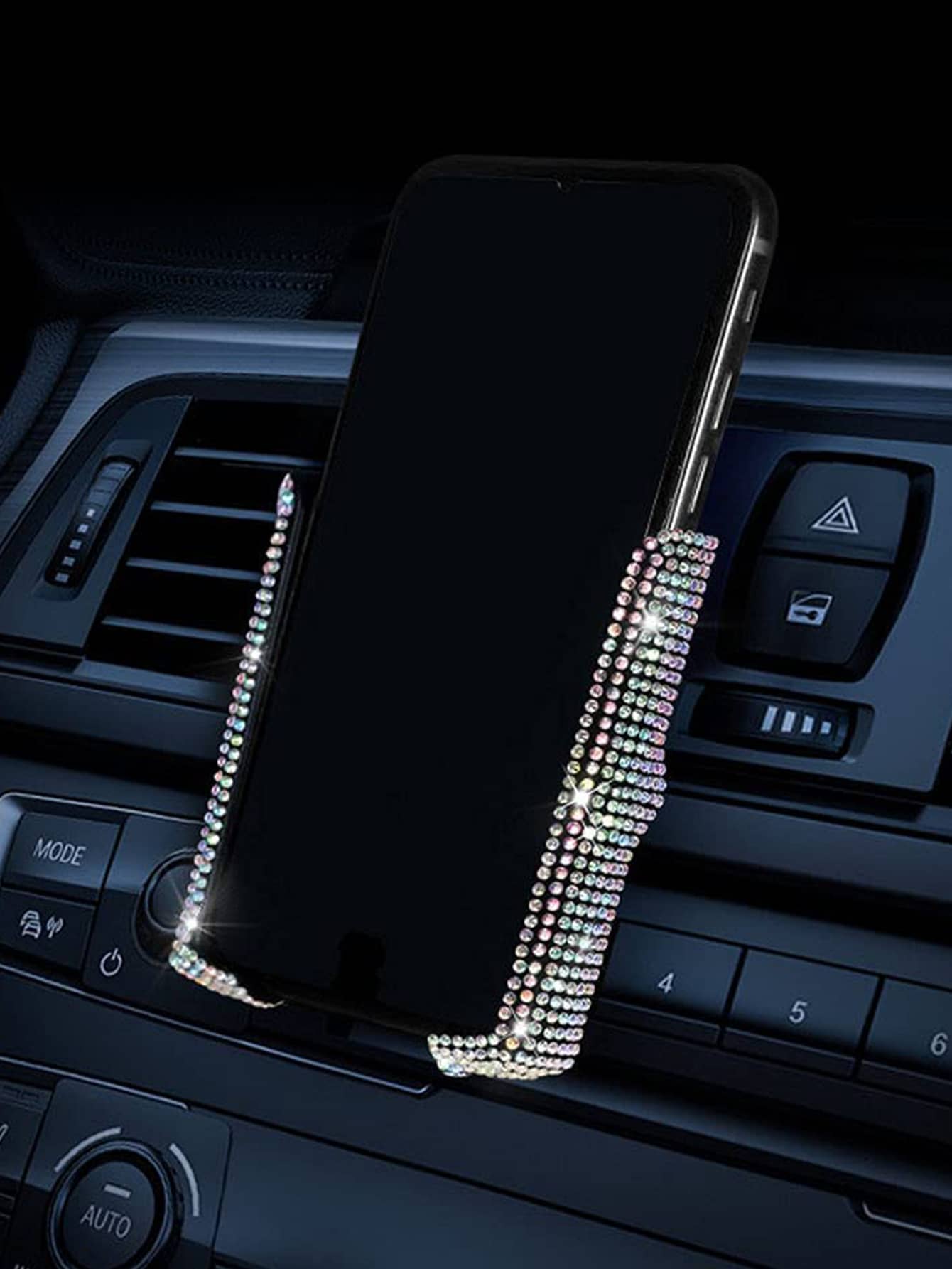 Rhinestone Decor Car Air Outlet Phone Holder