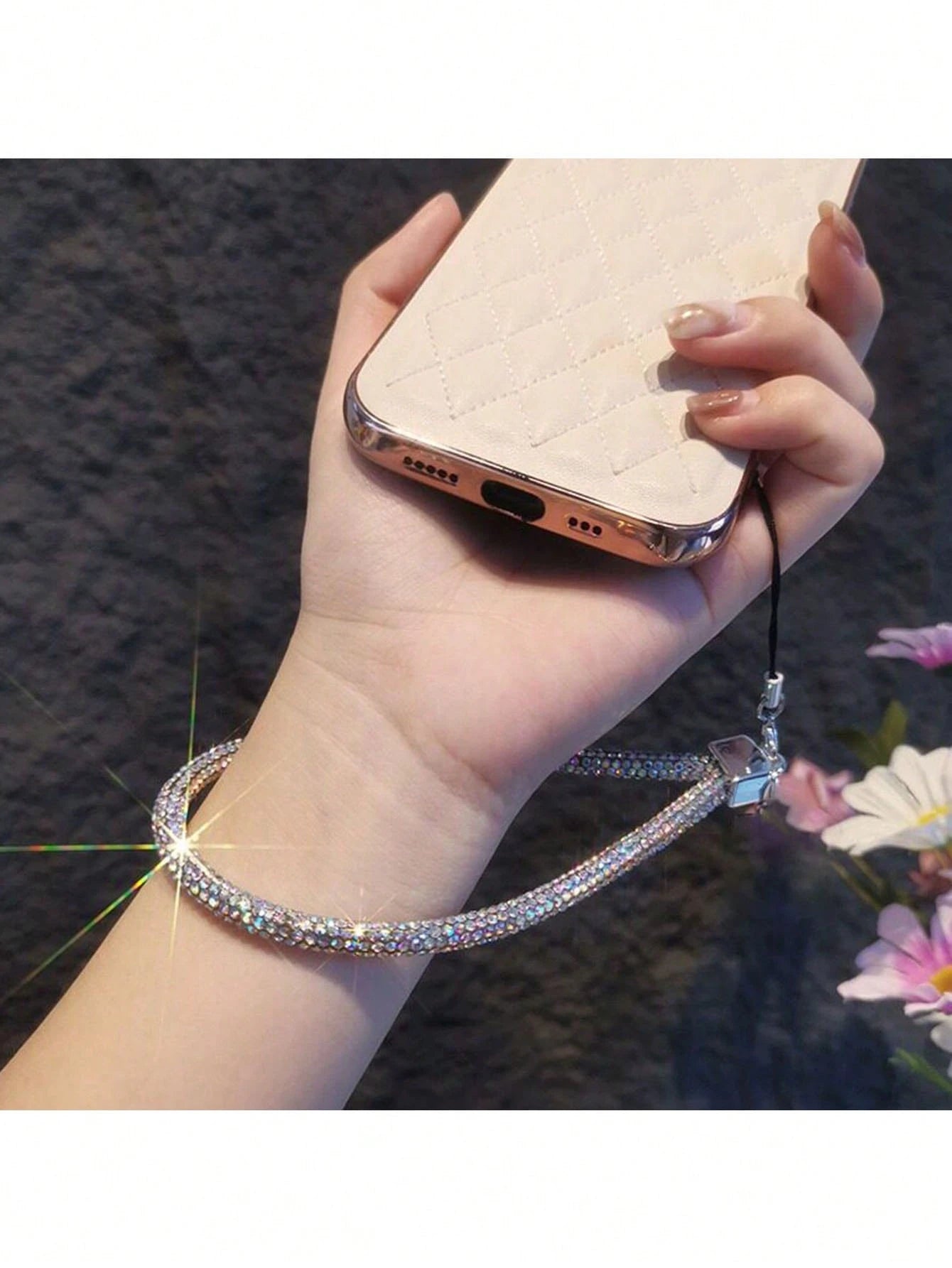 Rhinestone Phone Lanyard, Women's Luxury Bling Wrist Strap, Colorful Fashion Phone Charm, Suitable For Earphone Case, Bag Decoration, Available In Two Sizes