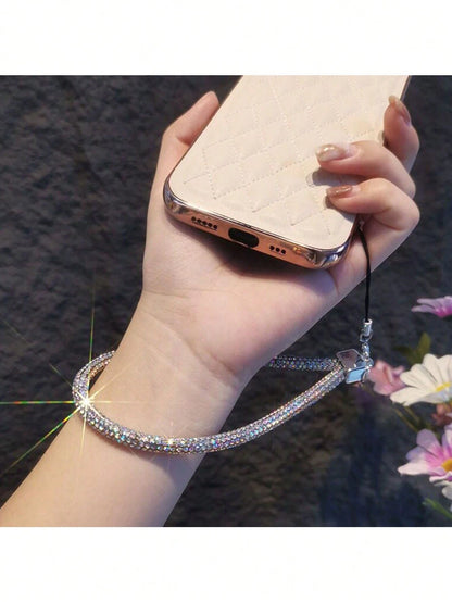 Rhinestone Phone Lanyard, Women's Luxury Bling Wrist Strap, Colorful Fashion Phone Charm, Suitable For Earphone Case, Bag Decoration, Available In Two Sizes