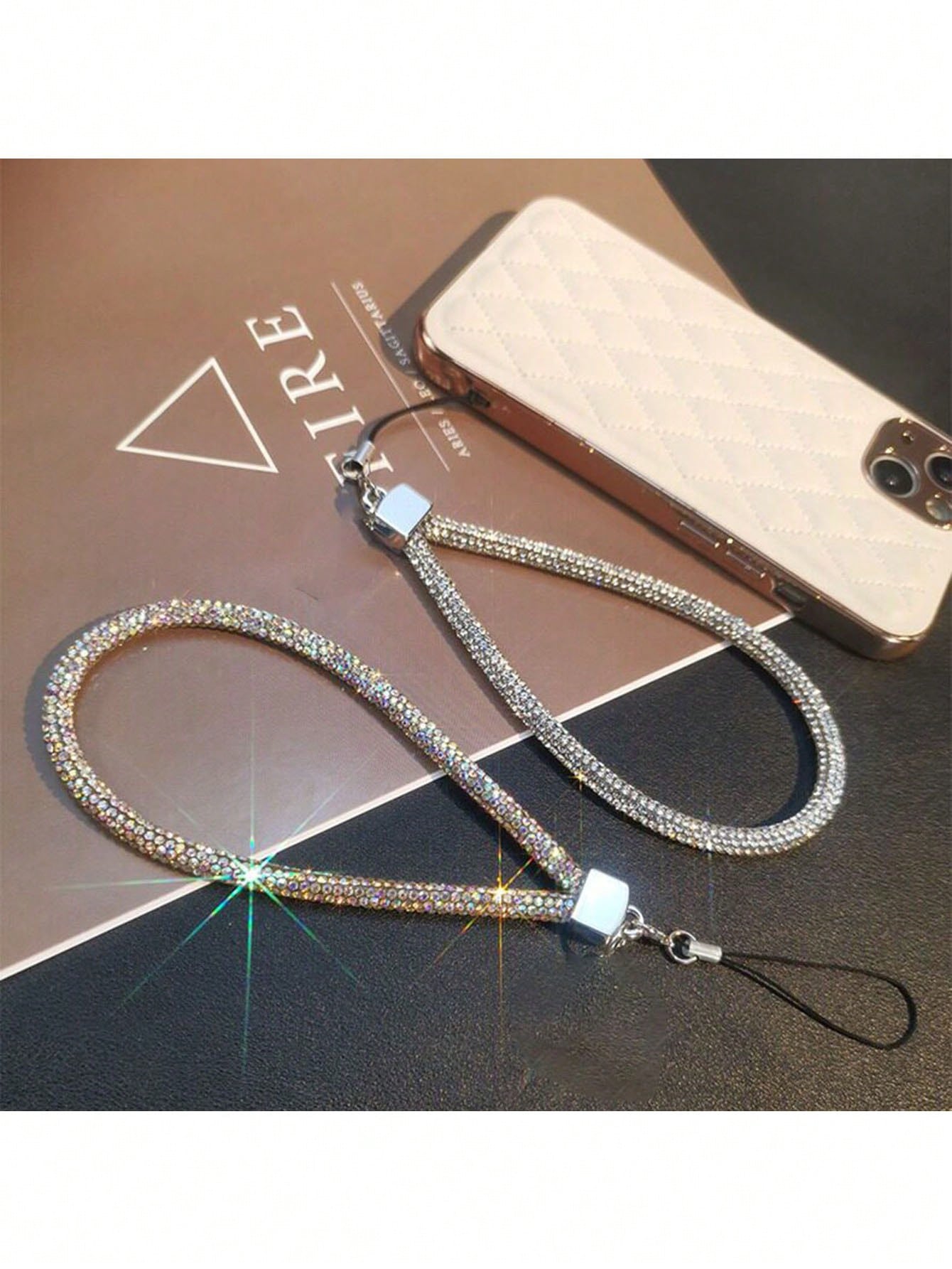 Rhinestone Phone Lanyard, Women's Luxury Bling Wrist Strap, Colorful Fashion Phone Charm, Suitable For Earphone Case, Bag Decoration, Available In Two Sizes