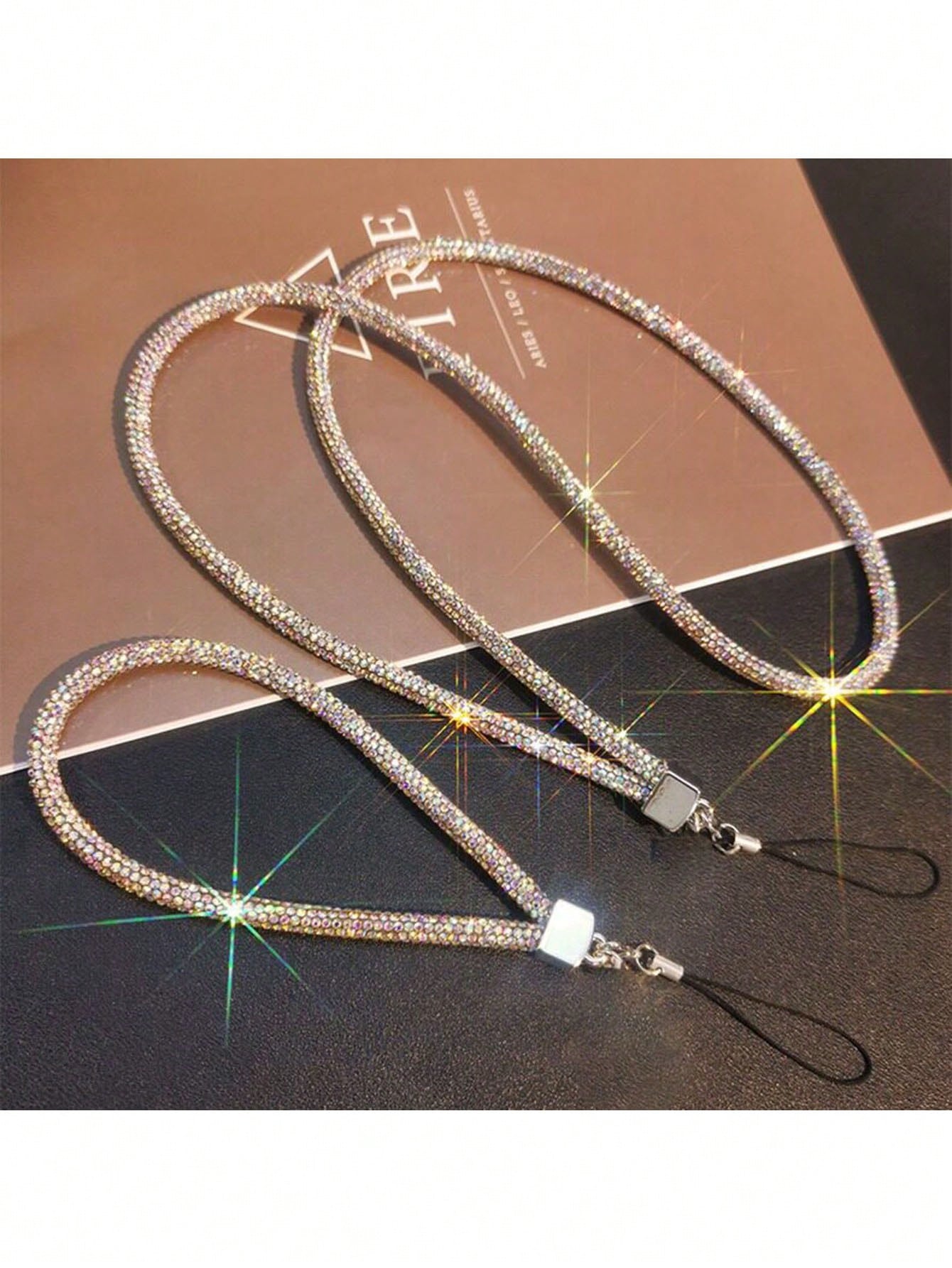 Rhinestone Phone Lanyard, Women's Luxury Bling Wrist Strap, Colorful Fashion Phone Charm, Suitable For Earphone Case, Bag Decoration, Available In Two Sizes