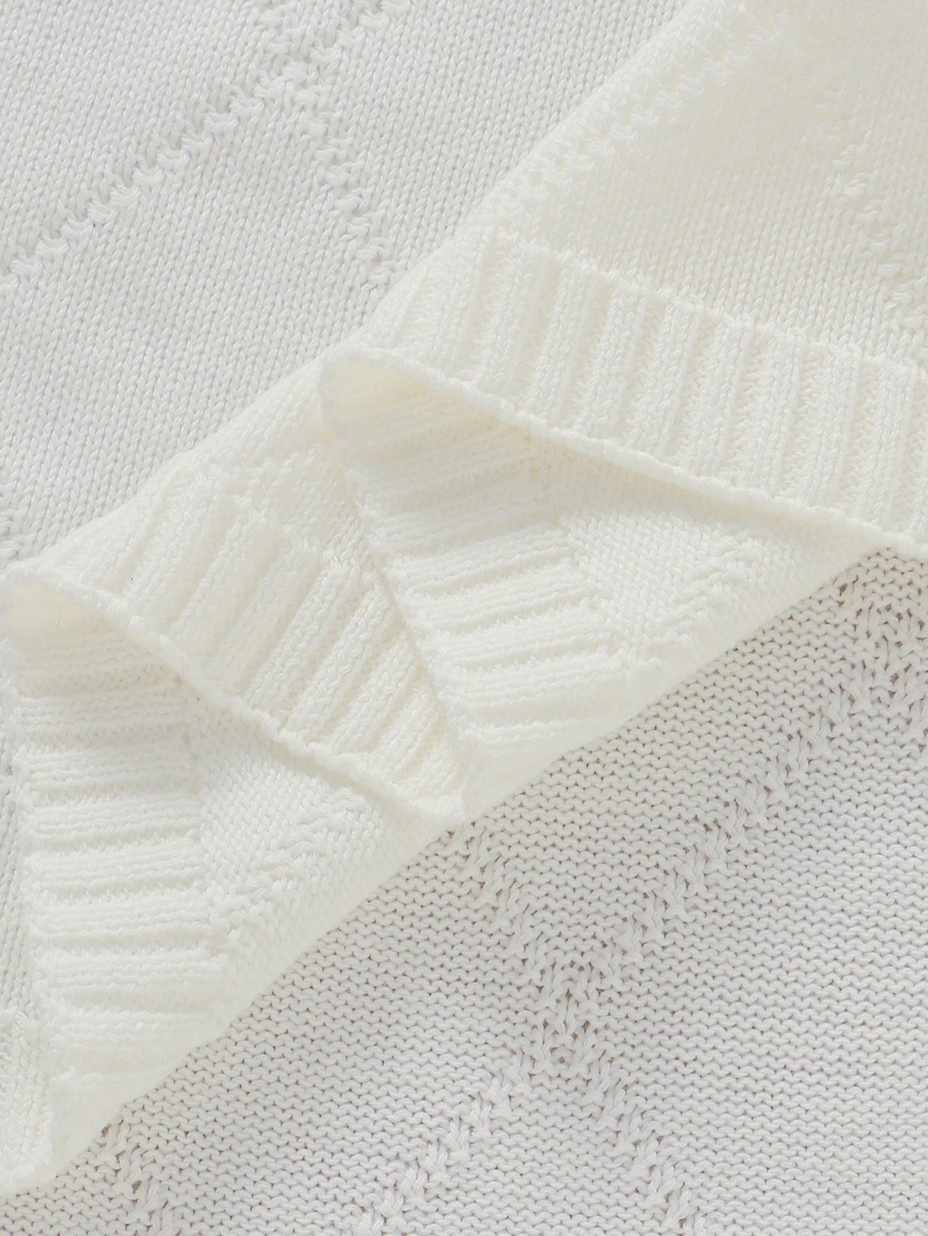 Rhombus Heart Knitted Baby Blanket, 100% Cotton All Season, Newborn Swaddle Stroller Cover Quilt, Infant Nursery Supplies