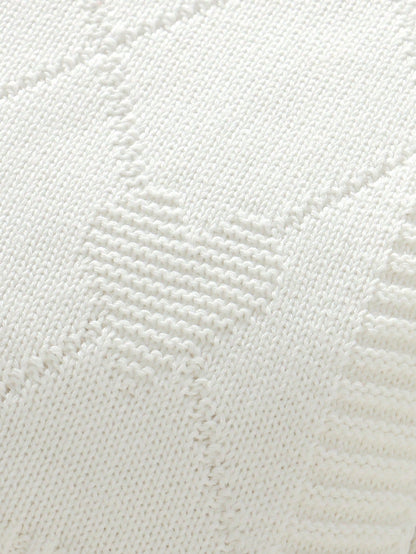 Rhombus Heart Knitted Baby Blanket, 100% Cotton All Season, Newborn Swaddle Stroller Cover Quilt, Infant Nursery Supplies