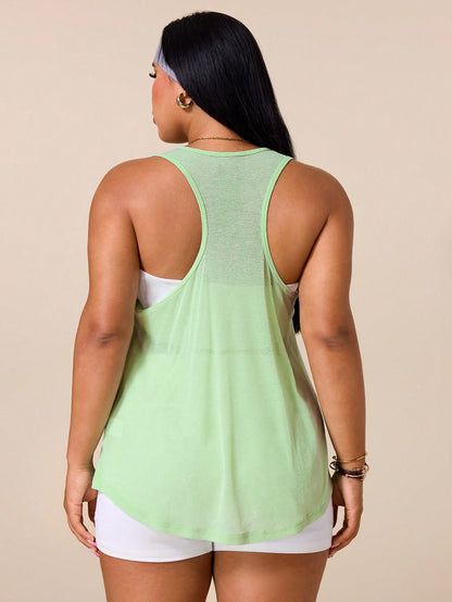 Rhythm Era Plus Size Women Solid Color Casual Versatile Daily Travel Sports T-Shirt