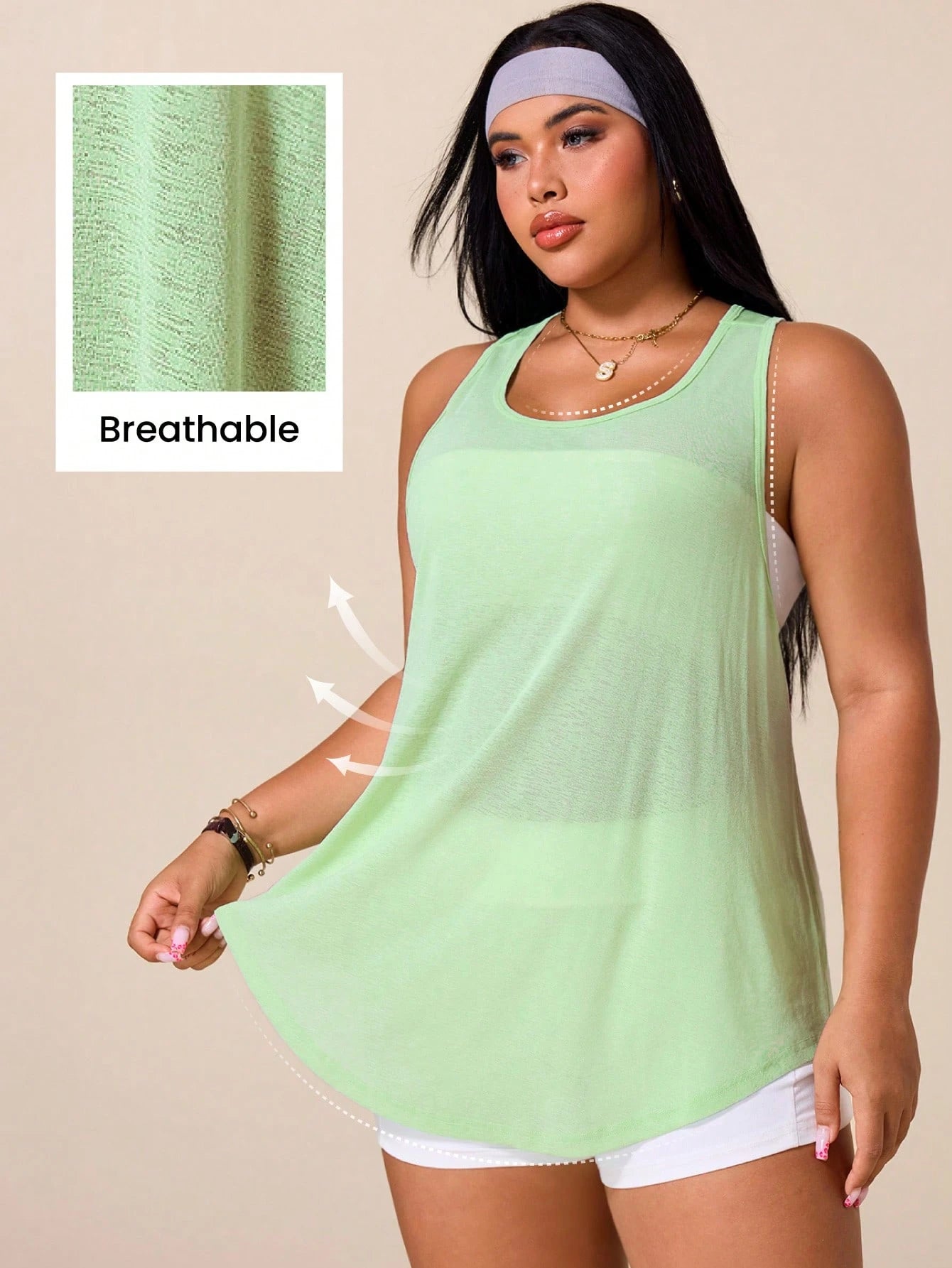 Rhythm Era Plus Size Women Solid Color Casual Versatile Daily Travel Sports T-Shirt