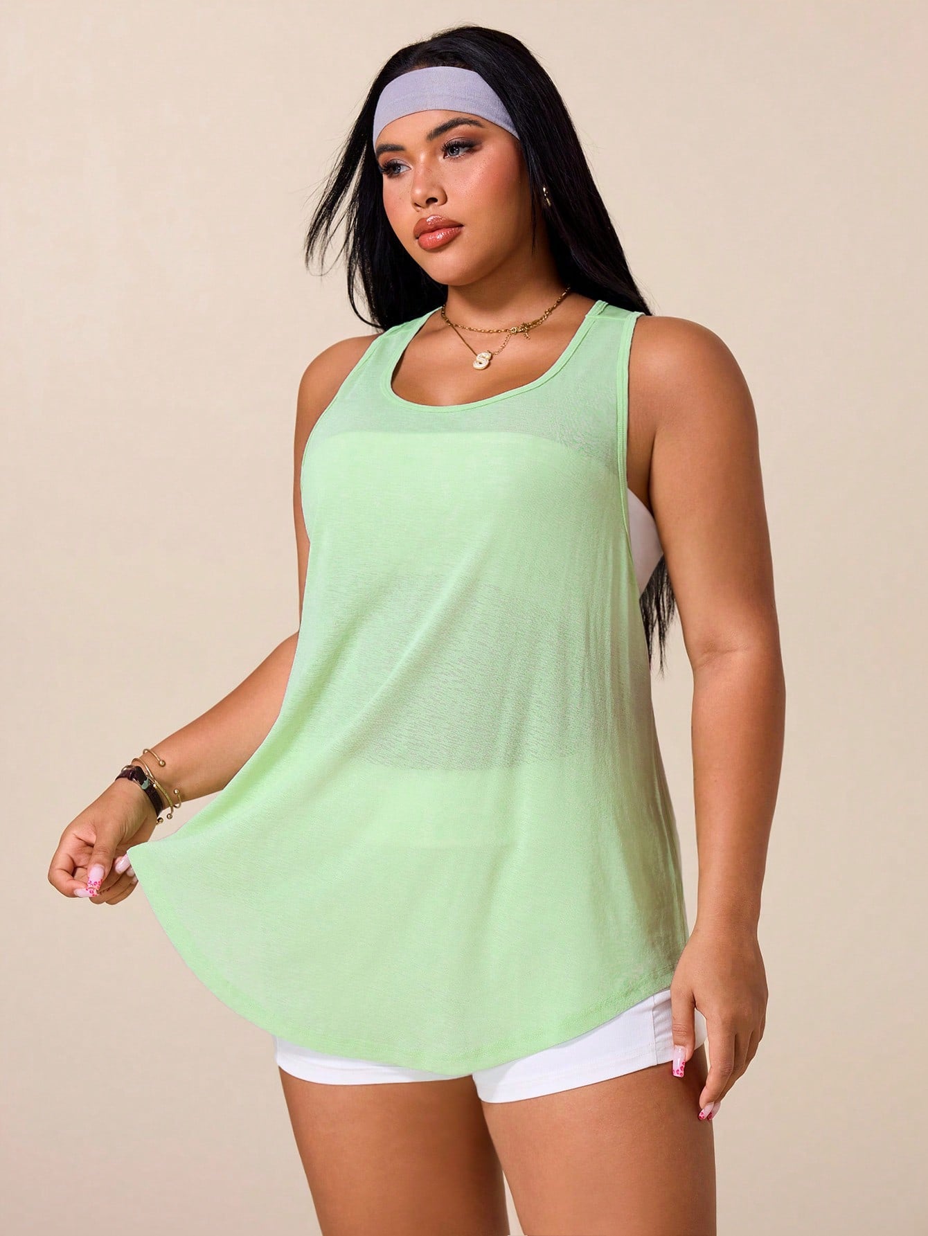 Rhythm Era Plus Size Women Solid Color Casual Versatile Daily Travel Sports T-Shirt