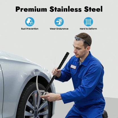 RibasuBB Car Fender Dent Repair Kit Adjustable Angle Forged Stainless Steel Tools With Ergonomic Long Handle And Portable Storage Bag
