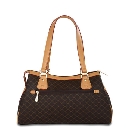 Rioni Signature Large Dual Handle Bag Purse - Signature Brown